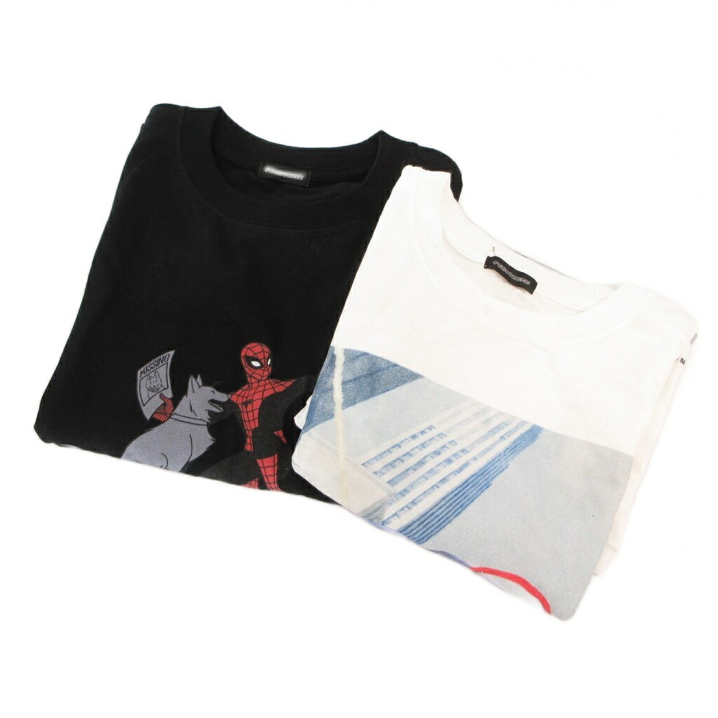 乐天商城 - 【中古】PONEYCOMB Tシャツ 2点セット 半袖 スパイダーマン プリント L 黒 ブラック 白 ホワイト /FF メンズ 【ベクトル 古着】 260327
