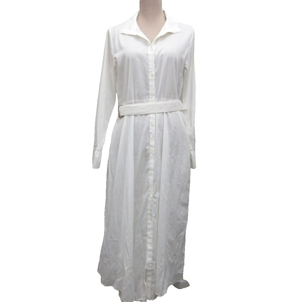 【中古】チャームオブライフ CHARM OF LIFE ワンピース 長袖 マキシ ロング F 白 ホワイト 1912500 レディース 【ベクトル 古着】 260311