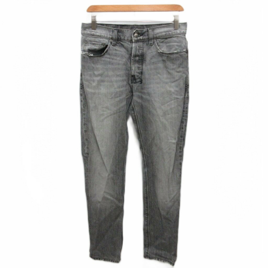 [Used] Ksubi Denim Jeans, Embroidered, Slim Fit, Straight Leg, Button Fly, Size 30, Gray ■IBO91 Men's [Vector Used Clothing] 260424