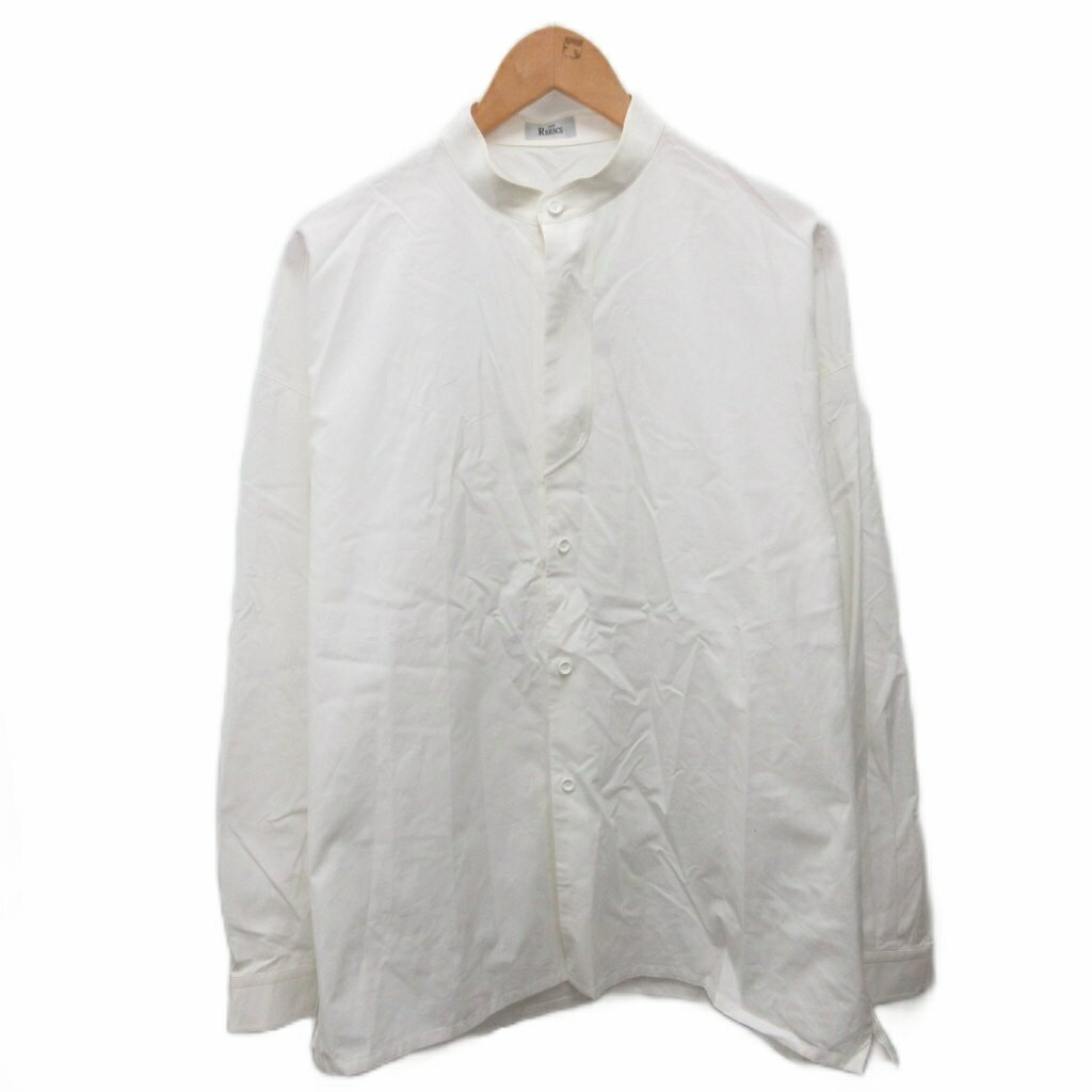 ザ リラクス THE RERACS 21AW BAND COLLAR PLACKET SHIRTS バンドカラーシャツ 長袖 コットン 46 白 ホワイト P0FW-REBL-245-J ■IBO91 メンズ  260424