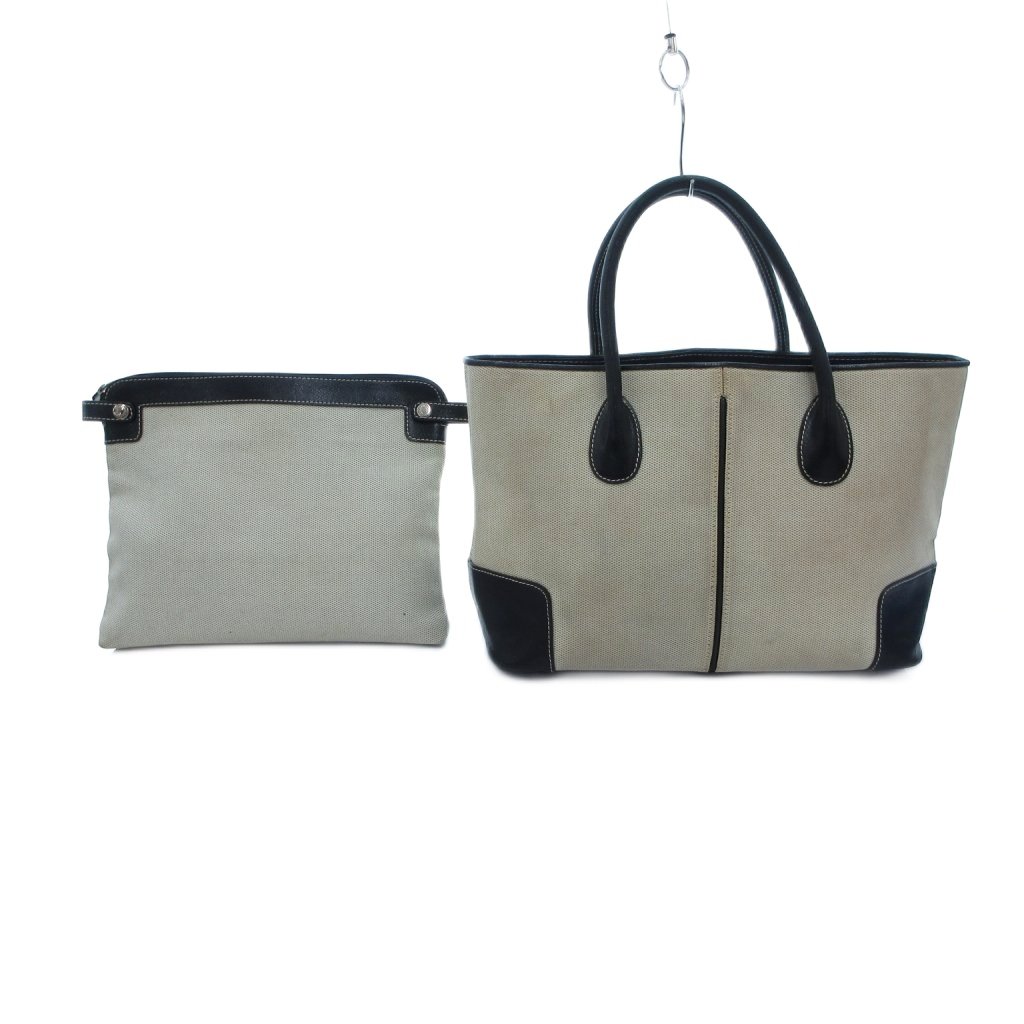 乐天商城 - 【中古】TIA MARIA トートバッグ セカンドバッグ セット ベージュ 白いステッチ ポーチ付き スナップボタン /TQ ■GY99 レディース 【ベクトル 古着】 260507