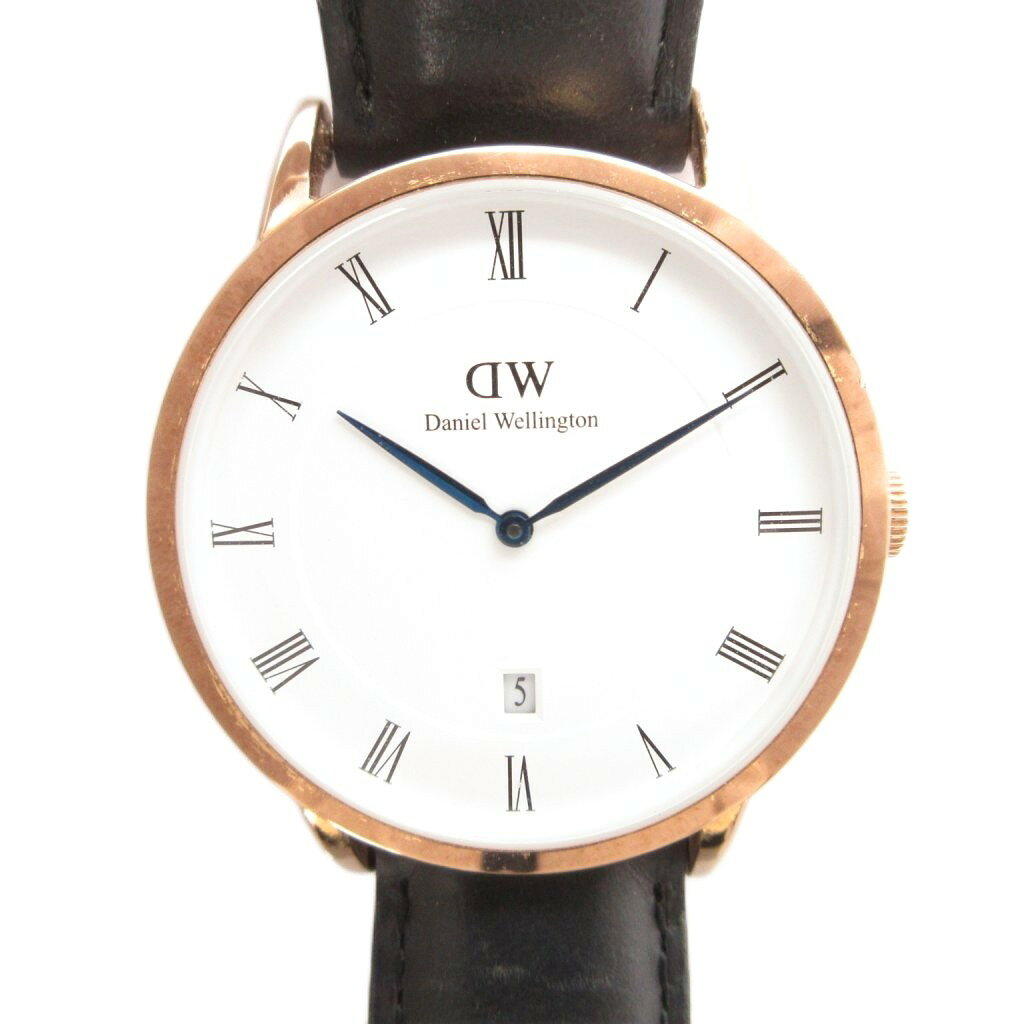 Other - 【中古】ダニエルウェリントン DANIEL WELLINGTON 腕時計 レディース 動作未確認 B38R4 白 ホワイト 黒 ブラック クォーツ カレンダー付き 日付表示 青針 /TQ ■GY99 レディース 【ベクトル 古着】 260508