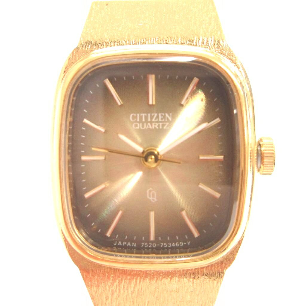 【中古】シチズン CITIZEN 動作未確認 腕時計 ゴールドカラー クォーツ アナログ 角型ケース バーインデックス /TQ ■GY99 レディース 【ベクトル 古着】 260509