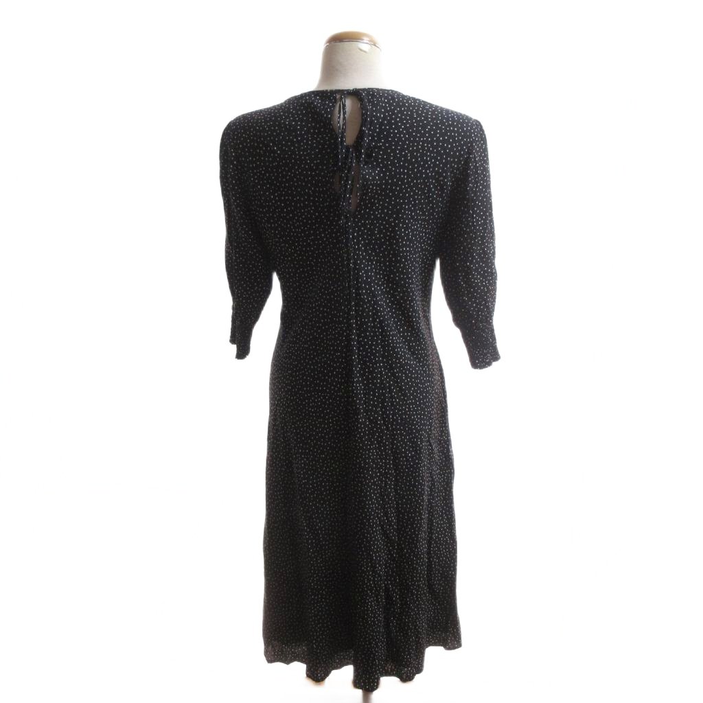 【中古】ミラオーウェン Mila Owen 美品 24SS ワンピース 0 黒 ブラック ドット柄 クルーネック 七分袖 ロング丈 /SJ レディース 【ベクトル 古着】 260424 vectorpremium-19037352 ブランド古着ベクトルプレミアム店 サンプル画像2