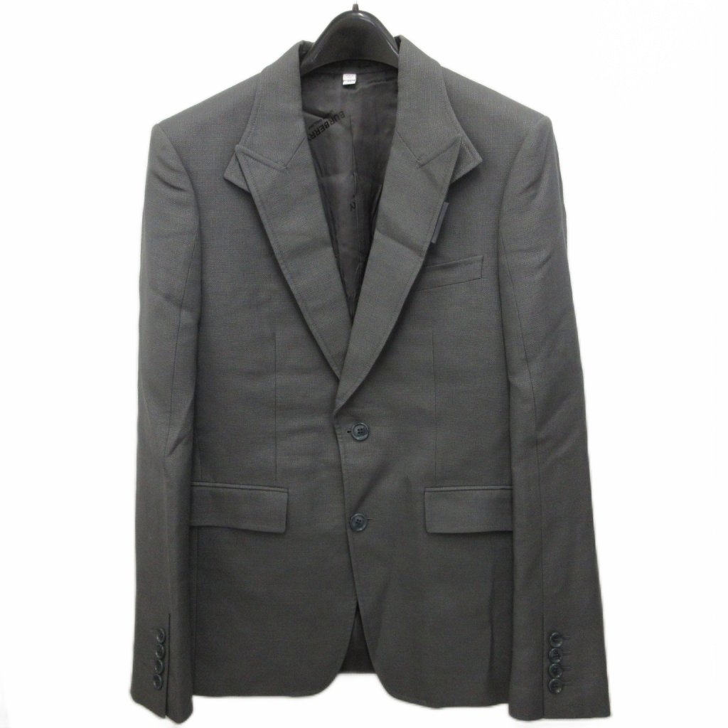 中古 バーバリー BURBERRY 美品 21AW テーラードジャケット ブレザー シングル 2B ロゴ裏地 ウール 50 グレ vectorpremium-19138368 ブランド古着ベクトルプレミアム店 パッケージ画像