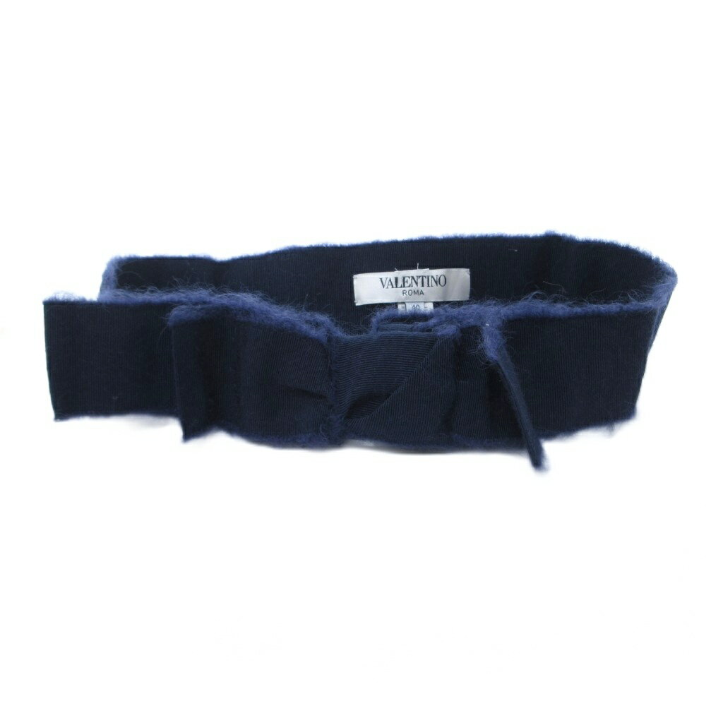 【中古】ヴァレンティノ ヴァレンチノ VALENTINO 美品 ウェストベルト リボン 紺 ...