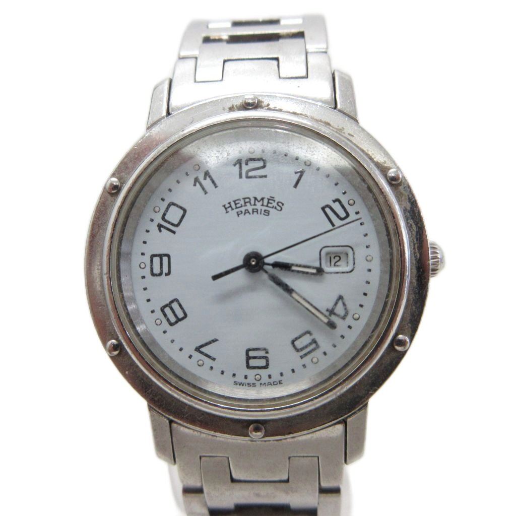 【中古】エルメス HERMES クリッパー 腕時計 ウォッチ クォーツ ステンレススチール 動作確認済み シルバーカラー CL4.410 ☆AA★ レディース 【ベクトル 古着】 260712