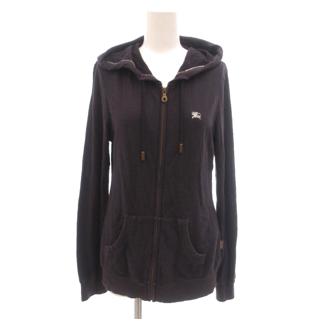 【中古】バーバリーズブルーレーベル Burberry's BLUE LABEL パーカー 38 紺 ネイビー ジップアップ フーディ /NL レディース 【ベクトル 古着】 260724