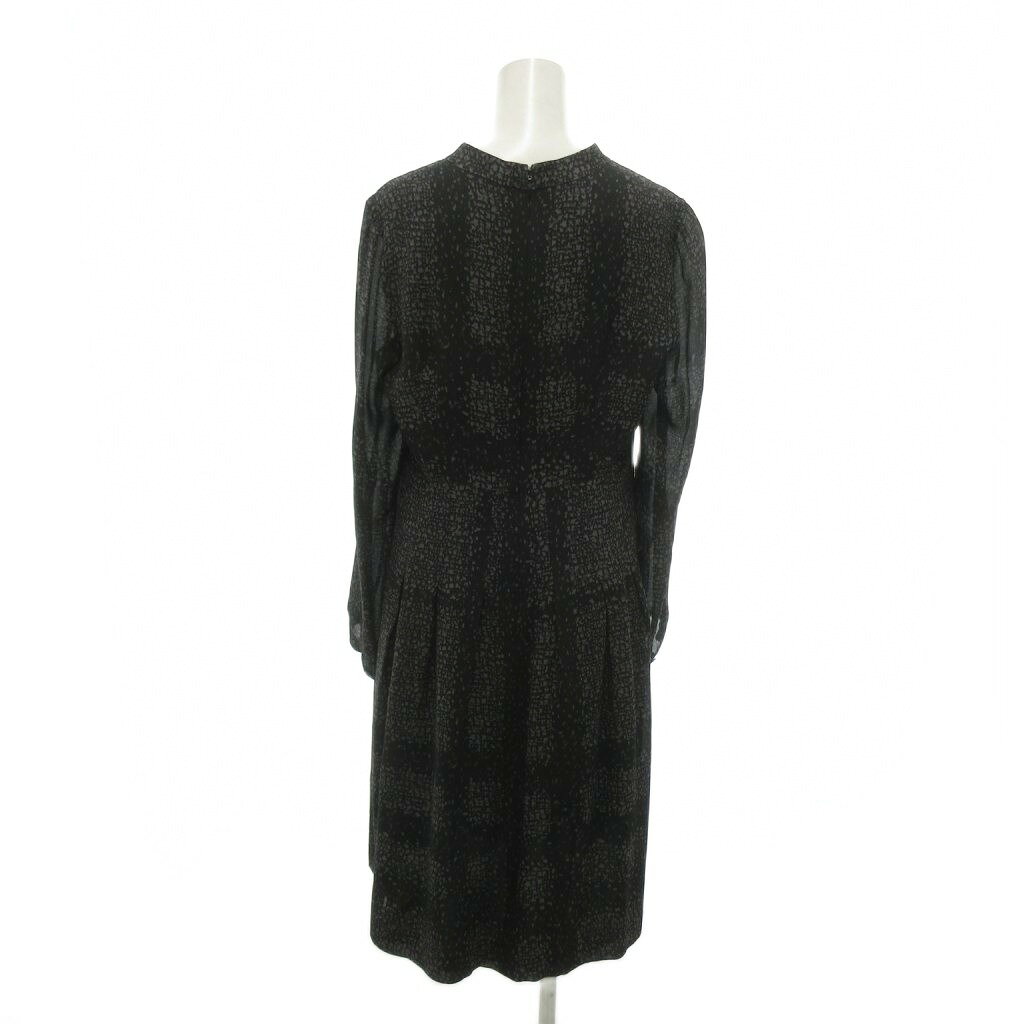 中古 バーバリー ロンドン BURBERRY LONDON 美品 フレアワンピース 40 黒 ブラック 総柄 ボウタイ 絹 シル vectorpremium-19333647 ブランド古着ベクトルプレミアム店 サンプル画像2