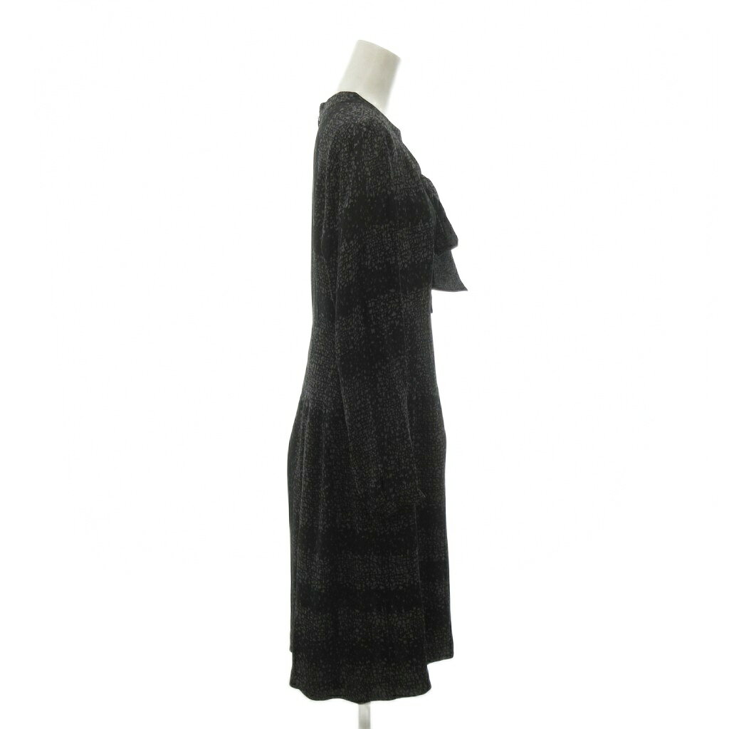 中古 バーバリー ロンドン BURBERRY LONDON 美品 フレアワンピース 40 黒 ブラック 総柄 ボウタイ 絹 シル vectorpremium-19333647 ブランド古着ベクトルプレミアム店 サンプル画像3