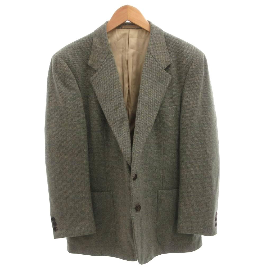 【中古】アクアスキュータム AQUASCUTUM テーラードジャケット ブレザー シングル ウール 2B AB-6 緑 グリーン /FF ■IBO101 メンズ 【ベクトル 古着】 260804