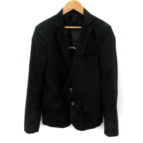 【中古】エムケーミッシェルクランオム MK MICHEL KLEIN HOMME テーラードジャケット ミドル丈 シングルボタン 46 S 黒 ブラック /SM18 メンズ 【ベクトル 古着】 241008