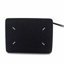 【中古】メゾンマルジェラ 11 Maison Margiela 11 SMALL FLIP FLAP WALLET フリップフラップウォレット 二つ折り財布 レザー 黒 ブラック SA1UI0028 /KH メンズ レディース 【ベクトル 古着】 240330