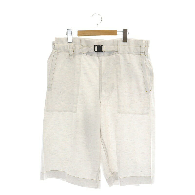 【中古】ミーイッセイミヤケ me ISSEY MIYAKE 23SS REmeTEX DENIM デニムハーフパンツ 白 マルチカラー /HK ■OS ■SH メンズ 【ベクトル 古着】 250313