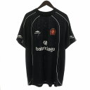 【中古】バレンシアガ BALENCIAGA 24SS UNISEX サッカーシリーズテクニカル Tシャツ カットソー 刺繍 L 黒 ブラック 777705 /A...