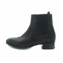 【中古】バレンシアガ BALENCIAGA サイドゴアブーツ ショート スエード ロゴ ラウンドトゥ 41 27cm 黒 ブラック ■GY19 /MQ メンズ ...