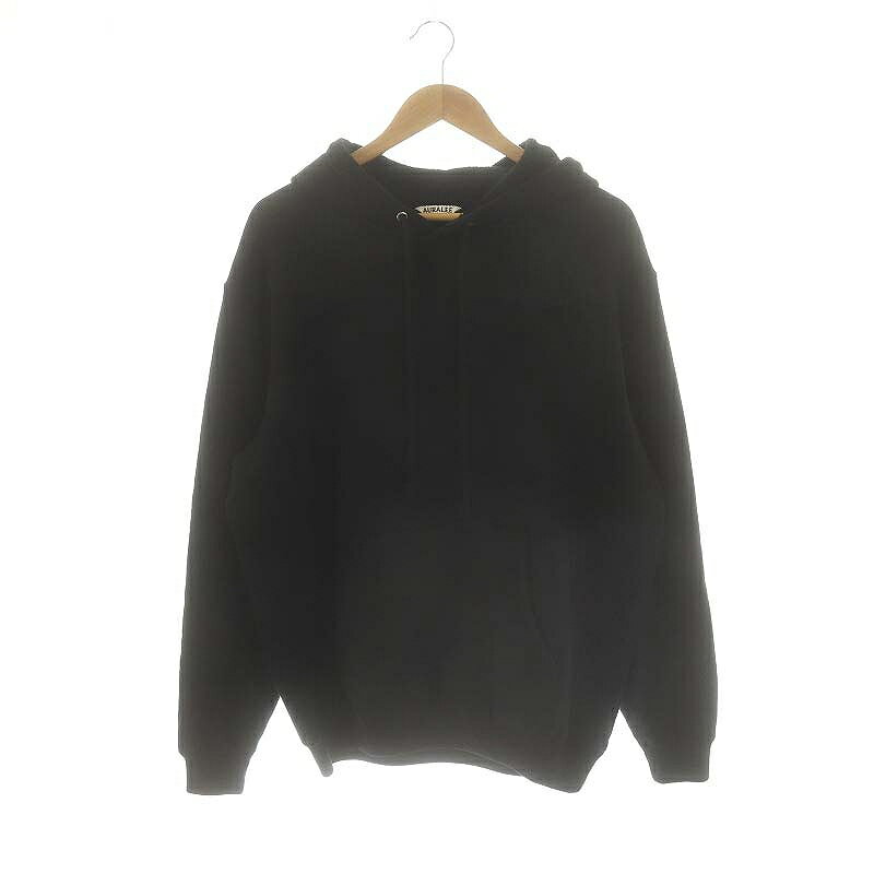 【中古】オーラリー AURALEE A24APSMOOTH SOFT SWEAT P O PARKAパーカー プルオーバー 裏起毛 4 黒 /MI ■OS ■SH メンズ 【ベクトル 古着】 250616