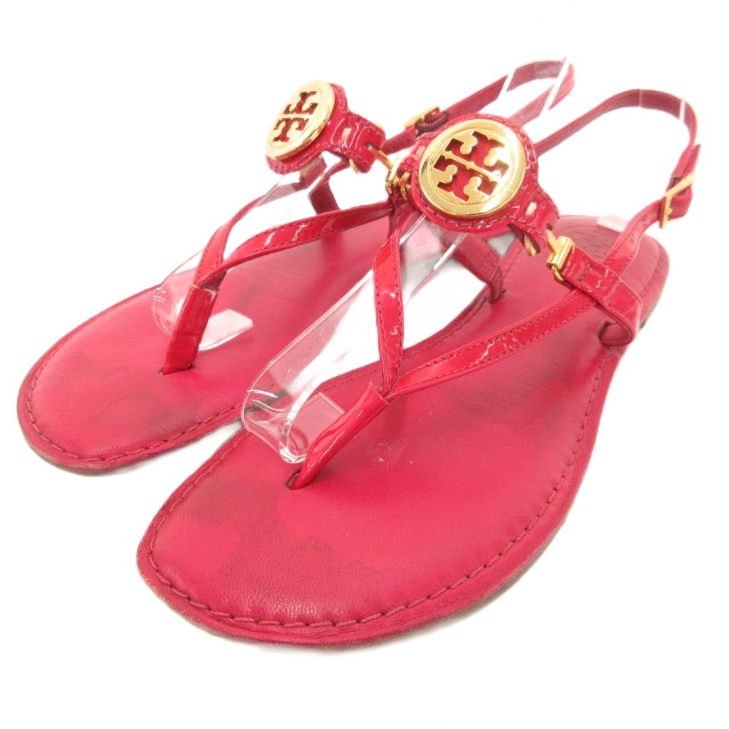 【中古】トリーバーチ TORY BURCH トングサンダル バックル Tロゴ 6 赤 レッド /JS ■WGA レディース 【ベクトル 古着】 260305