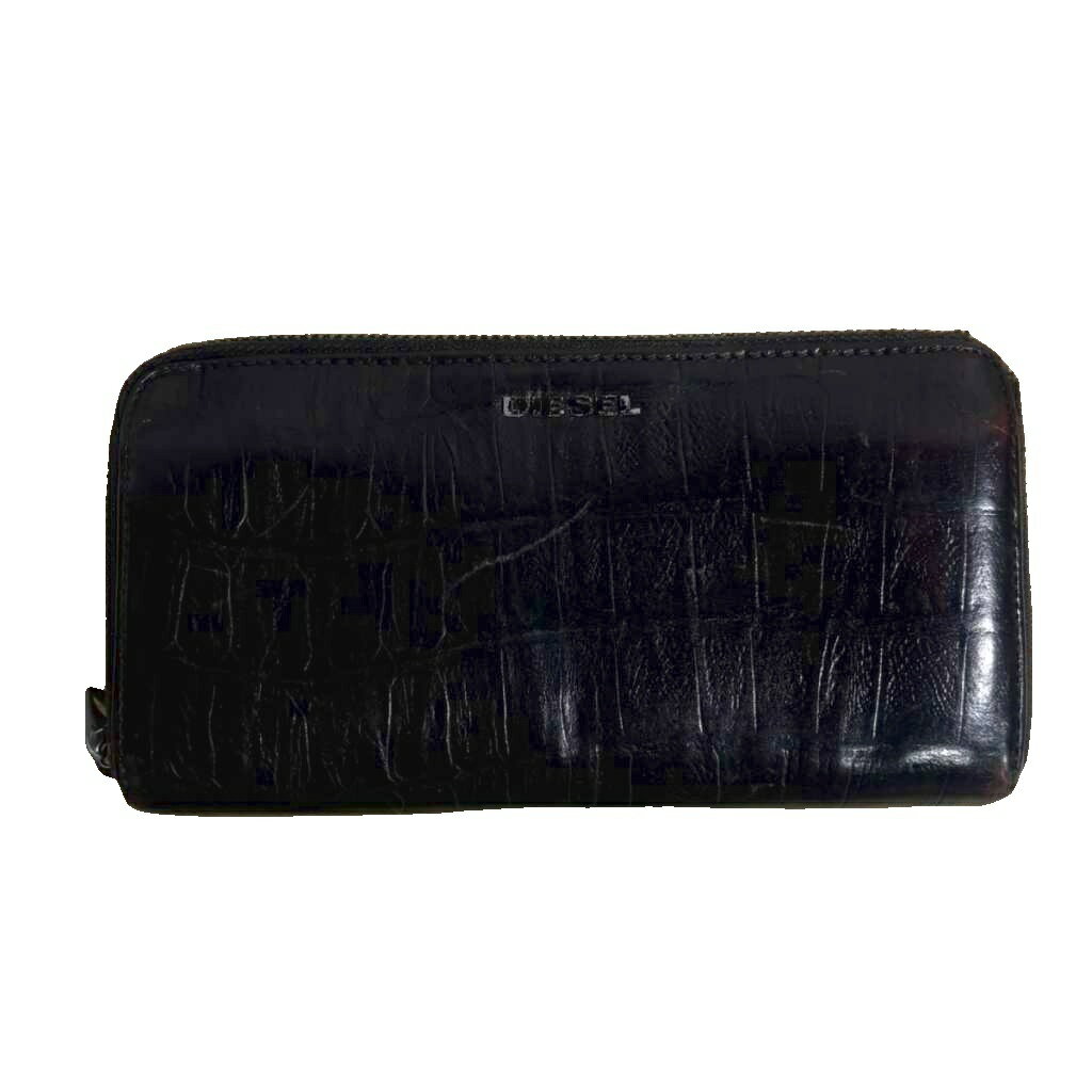 【中古】ディーゼル DIESEL 長財布 ラウンドファスナー 黒 ブラック ■GY99 メンズ 【ベクトル 古着】 260307
