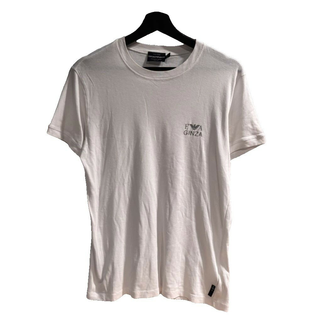 【中古】エンポリオアルマーニ EMPORIO ARMANI Tシャツ カットソー 銀座店限定 半袖 L 白 ホワイト メンズ 【ベクトル 古着】 260508