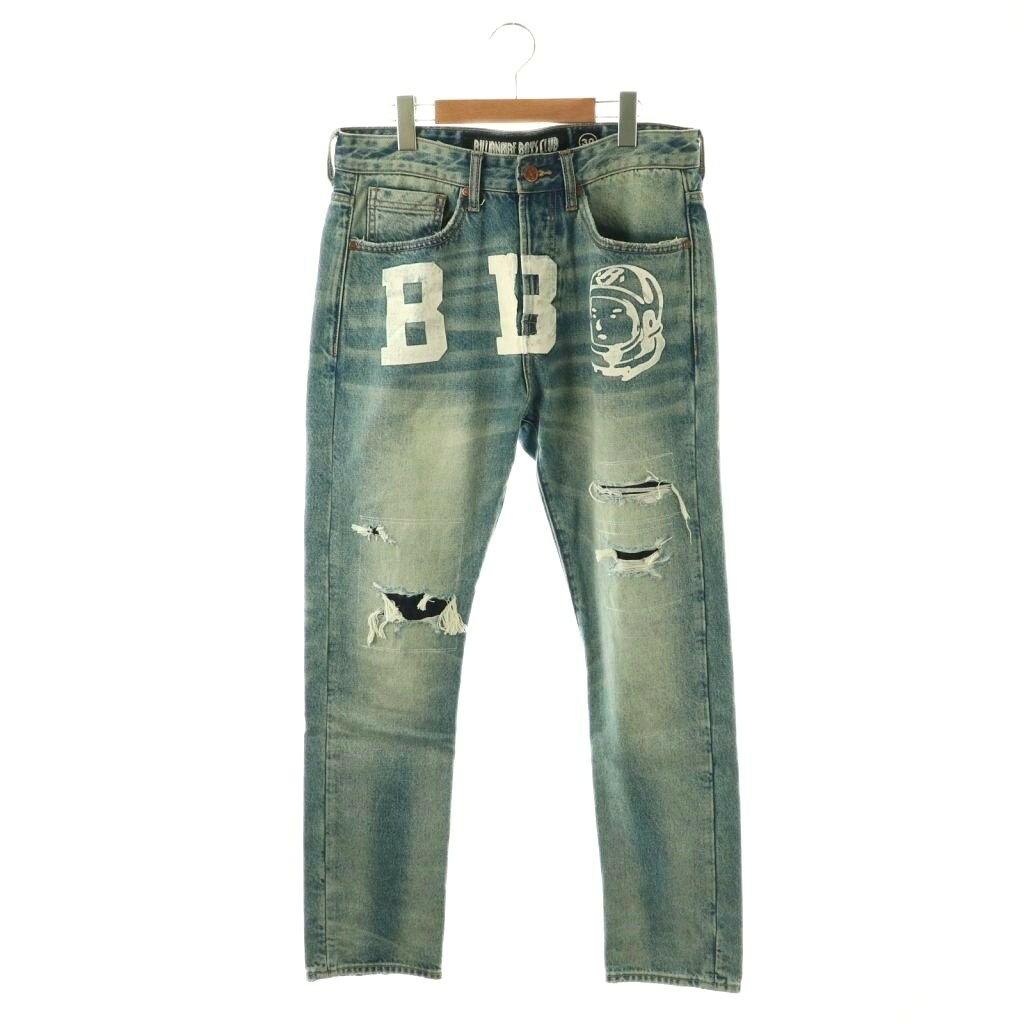 ビリオネアボーイズクラブ B.B.C GALATIC JEAN デニムパンツ ジーンズ スリム ボタンフライ ダメージ加工 30 ブルー /ES ■OS ■SH メンズ  260530