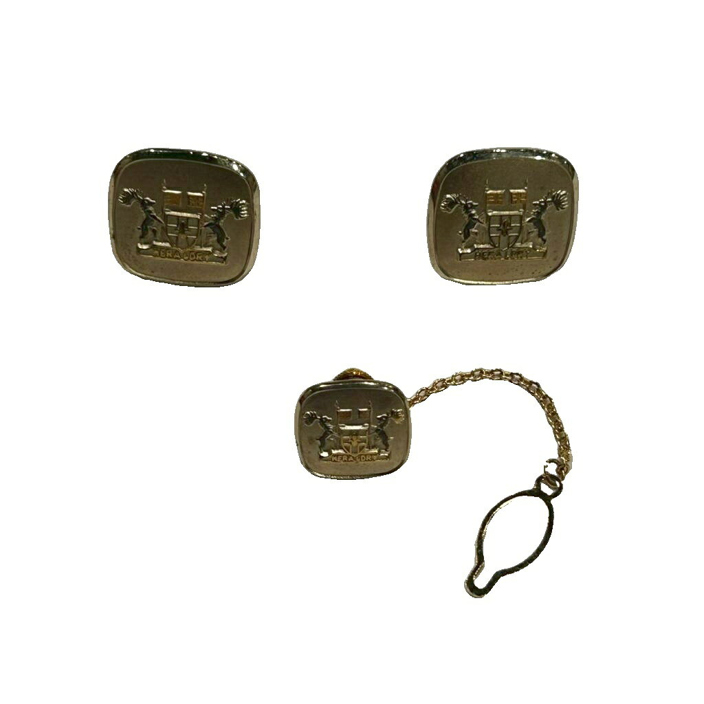 【中古】ハーネスハウス HARNESS HOUSE タイピン カフス セット ゴールドカラー ■G...