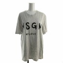 【中古】エムエスジーエム MSGM Tシャツ カットソー 半袖 プリント ロゴ S グレー /KJ ■SM3 レディース 【ベクトル 古着】 240930(4)
