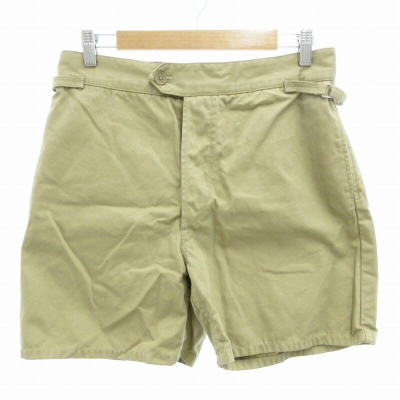 【中古】メゾンマルジェラ 10 Maison Margiela 10 SHORTS ショーツ ショートパンツ ハーフ ボタンフライ サイドベルト 46 S ベージュ S30MU0011 /GV メンズ 【ベクトル 古着】 241122
