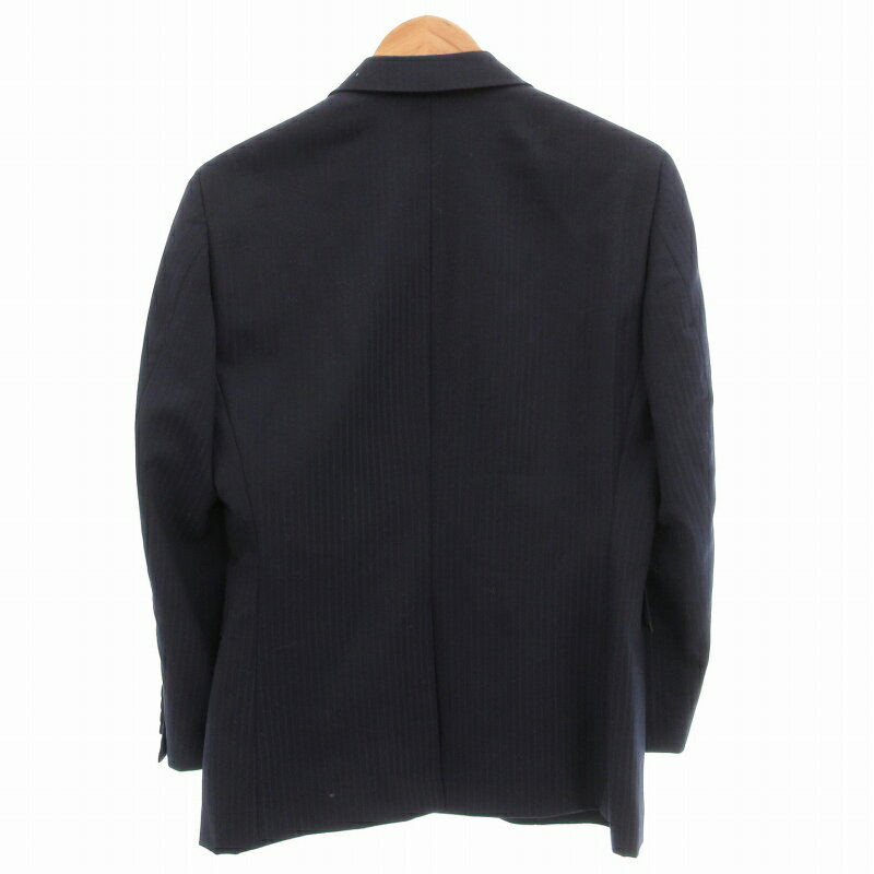 【中古】オリヒカ ORIHICA スーツ セットアップ 上下 テーラードジャケット パンツ シングル 2B センターベント センタープレス ストライプ 90A4 紺 ネイビー /GV メンズ 【ベクトル 古着】 250224