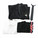 【中古】ミチコロンドンコシノ MICHIKO LONDON KOSHINO 美品 スーツ 5点セット ジャケット スカート シャツ ネクタイ 160cm 黒 ブ...