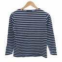 【中古】セントジェームス SAINT JAMES ウェッソン バスクシャツ カットソー ボーダー 長袖 フランス製 XS 青 ブルー系 /HO△ 0317 レディース 【ベクトル 古着】 250317
