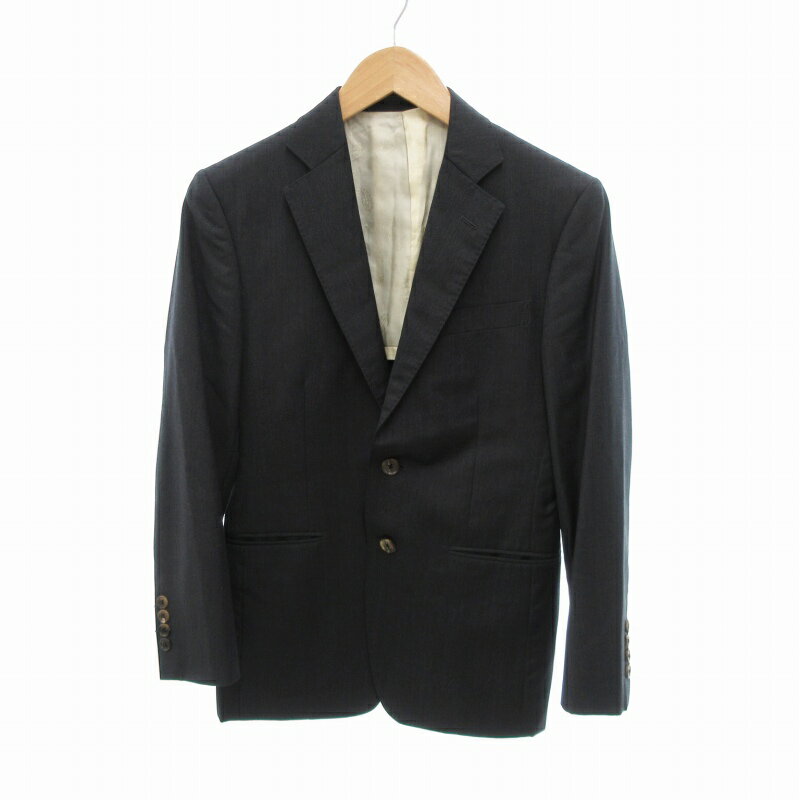 【中古】エルメネジルドゼニア Ermenegildo Zegna MOLTO BRAVO ビジネススーツ セットアップ ジャケット パンツ 背抜き 2B 裏地 ペイズリー柄 ウール チャコール /HO△ 0325 メンズ 【ベクトル 古着】 250325