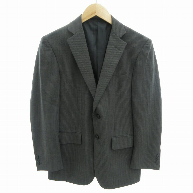 【中古】ロッチ ROCHI ビジネススーツ セットアップ ジャケット パンツ シャドーストライプ ウール 88Y3 グレー /HO□ 0405 メンズ 【ベクトル 古着】 250405