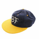 【中古】エベッツフィールドフランネルズ EBBETS FIELD FLANNELS キャップ 帽子 ロゴ 刺繍 ウール USA製 紺 黄 ネイビー イエロー /HO△ 0331 メンズ 【ベクトル 古着】 250331(4)