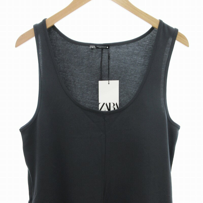 【中古】未使用品 ザラ ZARA タグ付き ジャンプスーツ サロペット ノースリーブ M グレー /HO□ 0407 レディース 【ベクトル 古着】 250408