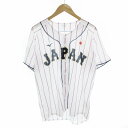【中古】ミズノ MIZUNO 野球日本代表 侍ジャパン レプリカユニフォーム ゲームシャツ ホーム ストライプ 半袖 白 ホワイト /HO□ 0416 メンズ ...