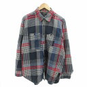【中古】エンジニアードガーメンツ Engineered Garments Work Shirt Twill Plaid フランネルシャツ ライト チェック 長袖 M グレー 赤 紺 レッド ネイビー /HO□ 0412 メンズ 【ベクトル 古着】 250412(4)