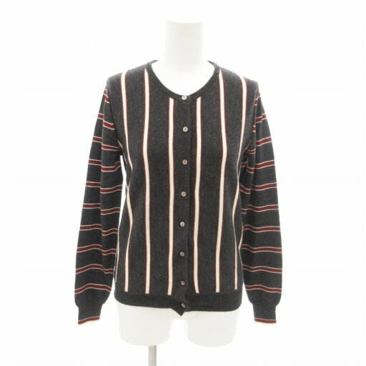 【中古】マカフィー MACPHEE トゥモローランド 18AW ニット カーディガン ストライプ ウール 長袖 S チャコールグレー /HO□ 0415 レディース 【ベクトル 古着】 250415 【中古】マカフィー MACPHEE トゥモローランド 18AW ニット カーディガン ストライプ ウール 長袖 S チャコールグレー /HO□ 0415 レディース 【ベクトル 古着】 250415