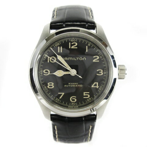 【中古】ハミルトン HAMILTON カーキ フィールド マーフ オート 腕時計 38mm 自動巻き H70405730 ブラック シルバーカラー メンズ 【ベクトル 古着】 250414