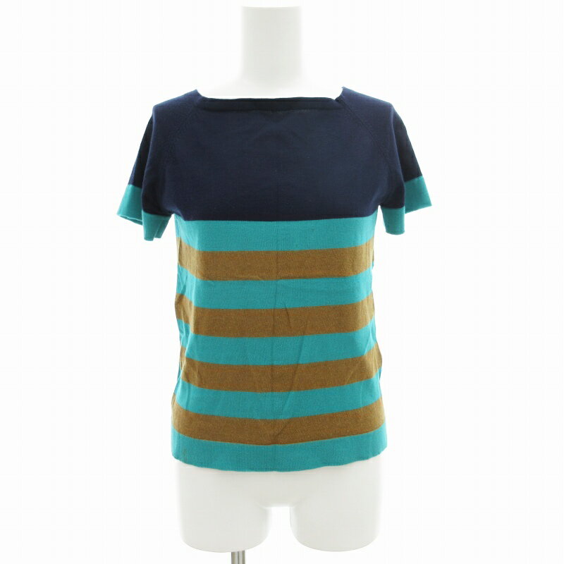 【中古】ロベルトコリーナ ROBERTO COLLINA ニットTシャツ 半袖 ボーダー マルチカラー /SS 0920 レディース 【ベクトル 古着】 240920