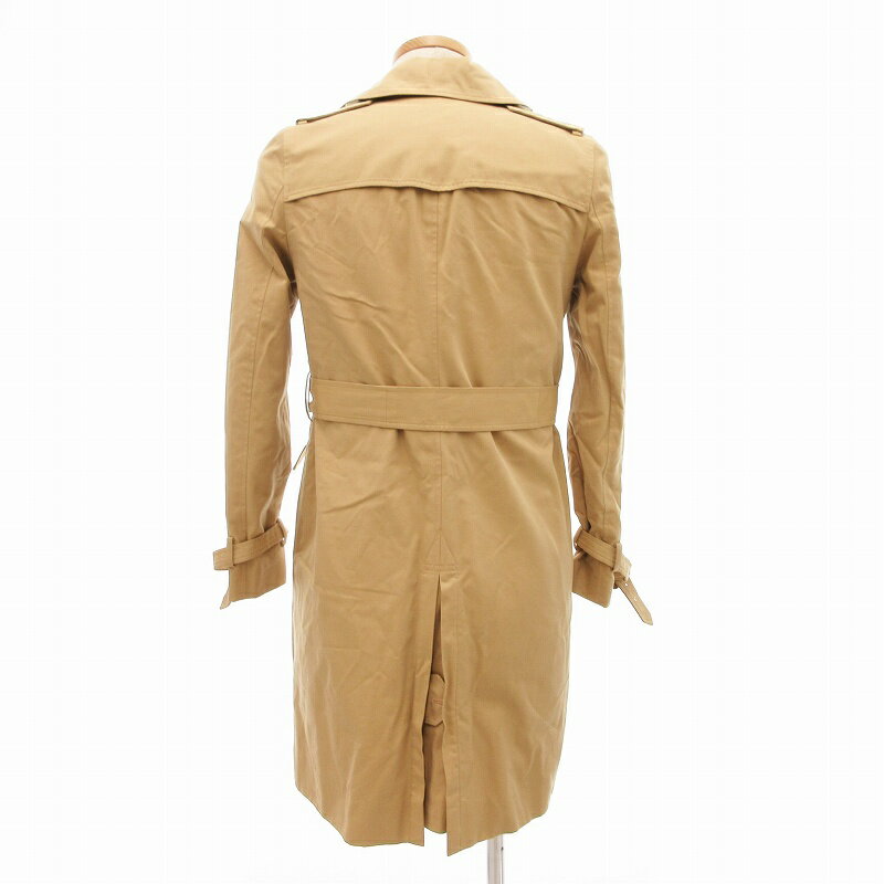 【中古】B&Y ユナイテッドアローズ BEAUTY&YOUTH ビューティー&ユース トレンチコート ジャケット ダブル エポレット 38 ベージュ /JS ■GY14 メンズ 【ベクトル 古着】 250210