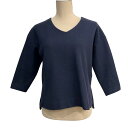 【中古】トランク TRUNK 長袖 カットソー Tシャツ ボックスシルエット フェルト生地 紺 ネイビー XS レディース 【ベクトル 古着】 250504(4)