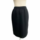 【中古】イヴサンローラン YVES SAINT LAURENT 美品 ニットスカート ひざ丈 ウール 黒 ブラック 9 約M ■WY レディース 【ベクトル 古着】 250629