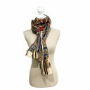 【中古】エトロ ETRO スカーフ ストール シルク混 ペイズリー柄 総柄 茶 ブラウン系 ■WY レディース 【ベクトル 古着】 250724