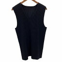 【中古】オムプリッセイッセイミヤケ HOMME PLISSE ISSEY MIYAKE ベスト ノースリーブカットソー プリーツ HP55JE010 3 紺 ネ...