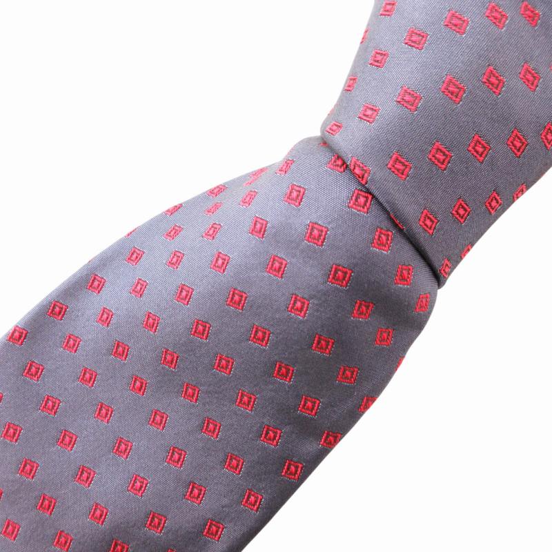 【中古】ピエールカルダン Pierre Cardin ネクタイ ビジネス 総柄 絹 シルク 紺 ネイビー 赤 レッド /GV ■GY14 メンズ 【ベクトル 古着】 250202