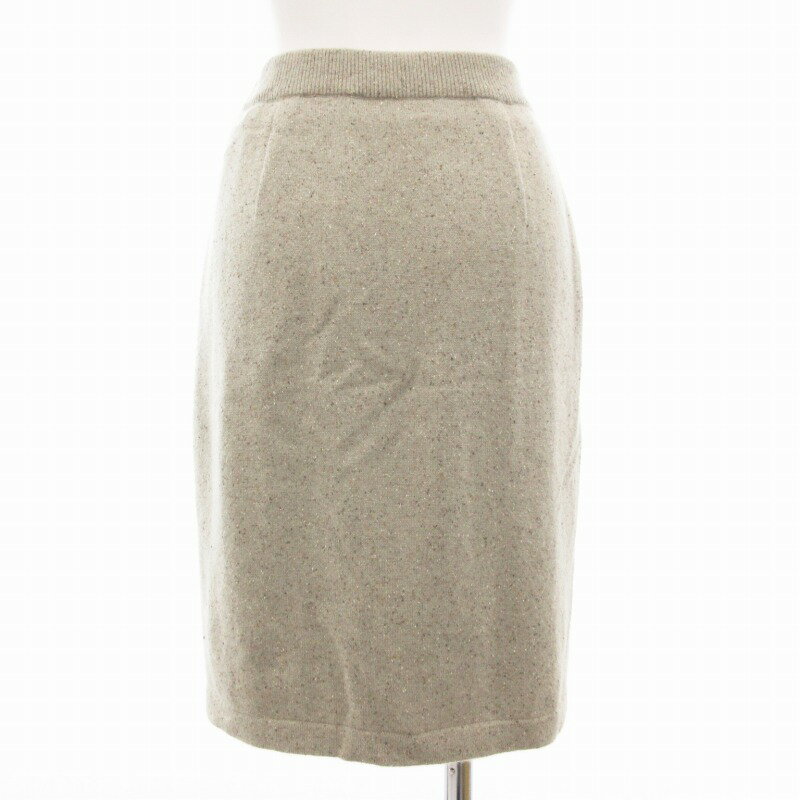 【中古】バリー BALLY ニットタイトスカート イージー ひざ丈 シルク混 M グレー /GV ■GY14 レディース 【ベクトル 古着】 250207
