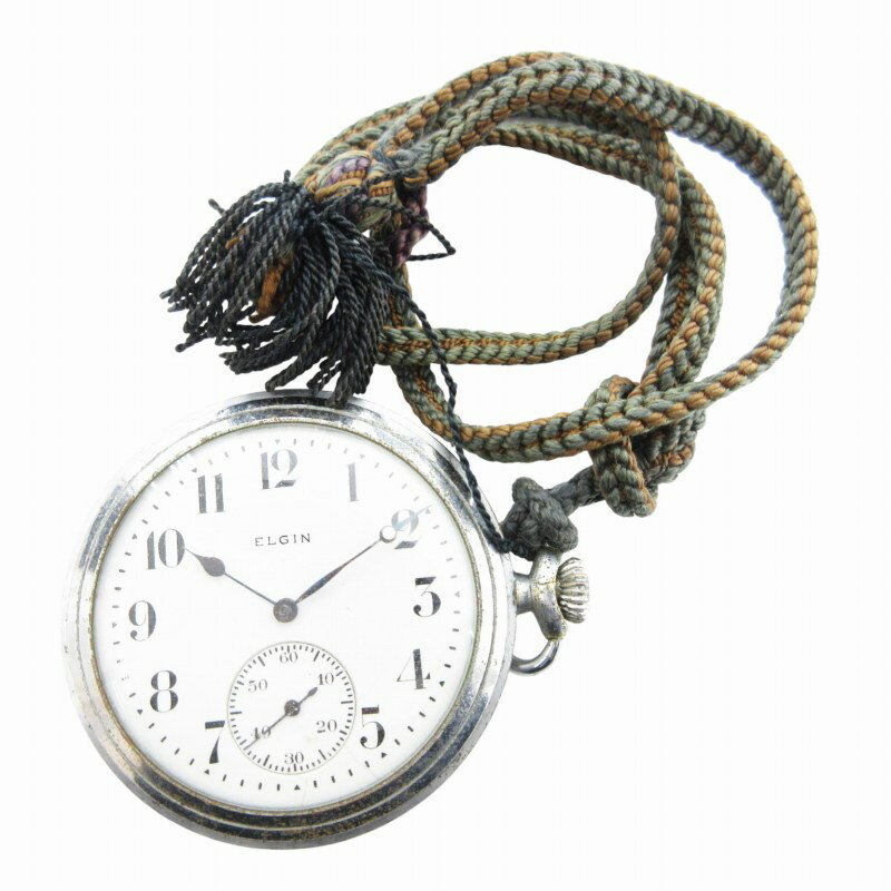 【中古】エルジン ELGIN 懐中時計 ウォッチ 機械式 金報國 皇紀2599 ストラップ 手巻き 白文字基盤 シルバーカラー /GV ■GY18 レディース 【ベクトル 古着】 250405