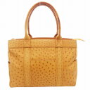 【中古】ノーブランド ハンドバッグ トート 肩掛け オーストリッチ レザー 茶 ブラウン /GV ■GY18 レディース 【ベクトル 古着】 250404