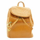 【中古】ウンガロ UNGARO リュックサック デイパック オーストリッチ レザー 茶 ブラウン /GV ■GY18 レディース 【ベクトル 古着】 25041...